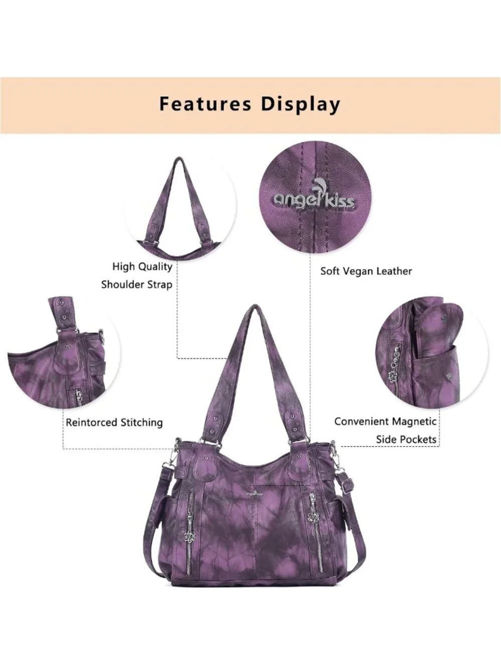 Stylish Women's Hobo Purse - Roomy Casual Tote & Shoulder Bag - Versatile